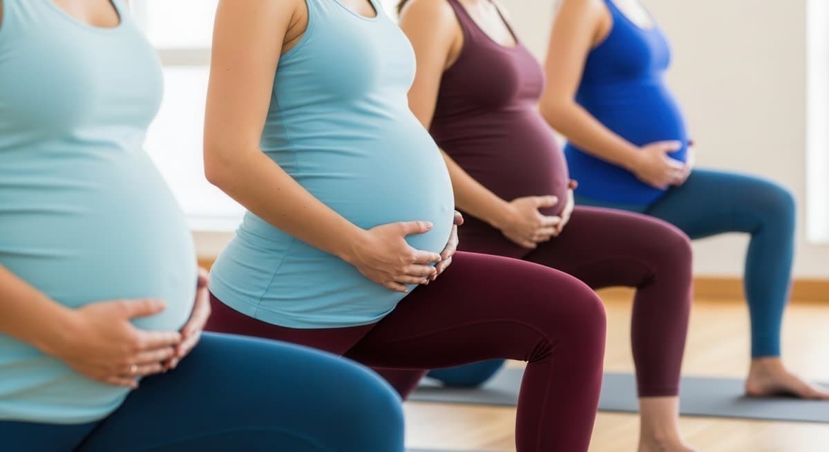 Femme enceinte faisant des étirements de yoga prénatal